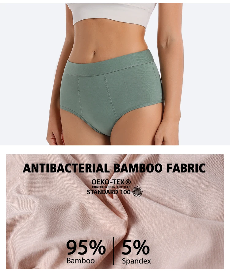 Women Colorful Organic Cotton Bamboo Culotte Menstrual Reusable