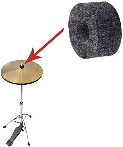 Inner Diameter: 10mm） Cymbal Felts 20pcs Hi-Hat Clutch Felt Drum Set Cymbal Stand Felt Washer Small Size Gray 