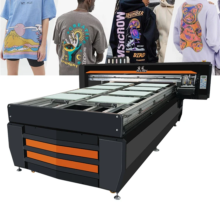 PO-TRY Hot Sales Direct To Textile Digital Inkjet DTG Printer 1200mm T ...