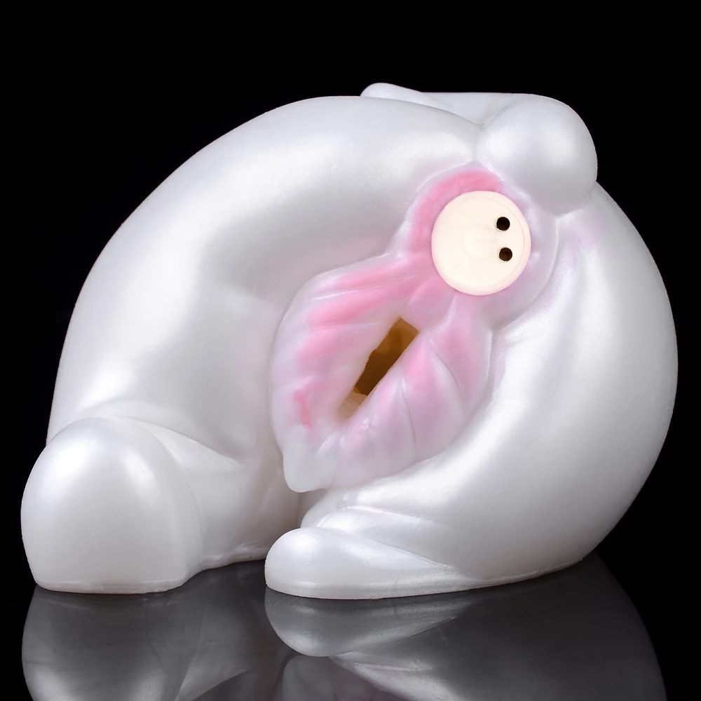 GEEBA Dual Channel Male Masturbator Cup Fantasy Pig Vagina Anal for Men Penis Stroker Sex Toys Artificial Vaginal Pocket Pussy