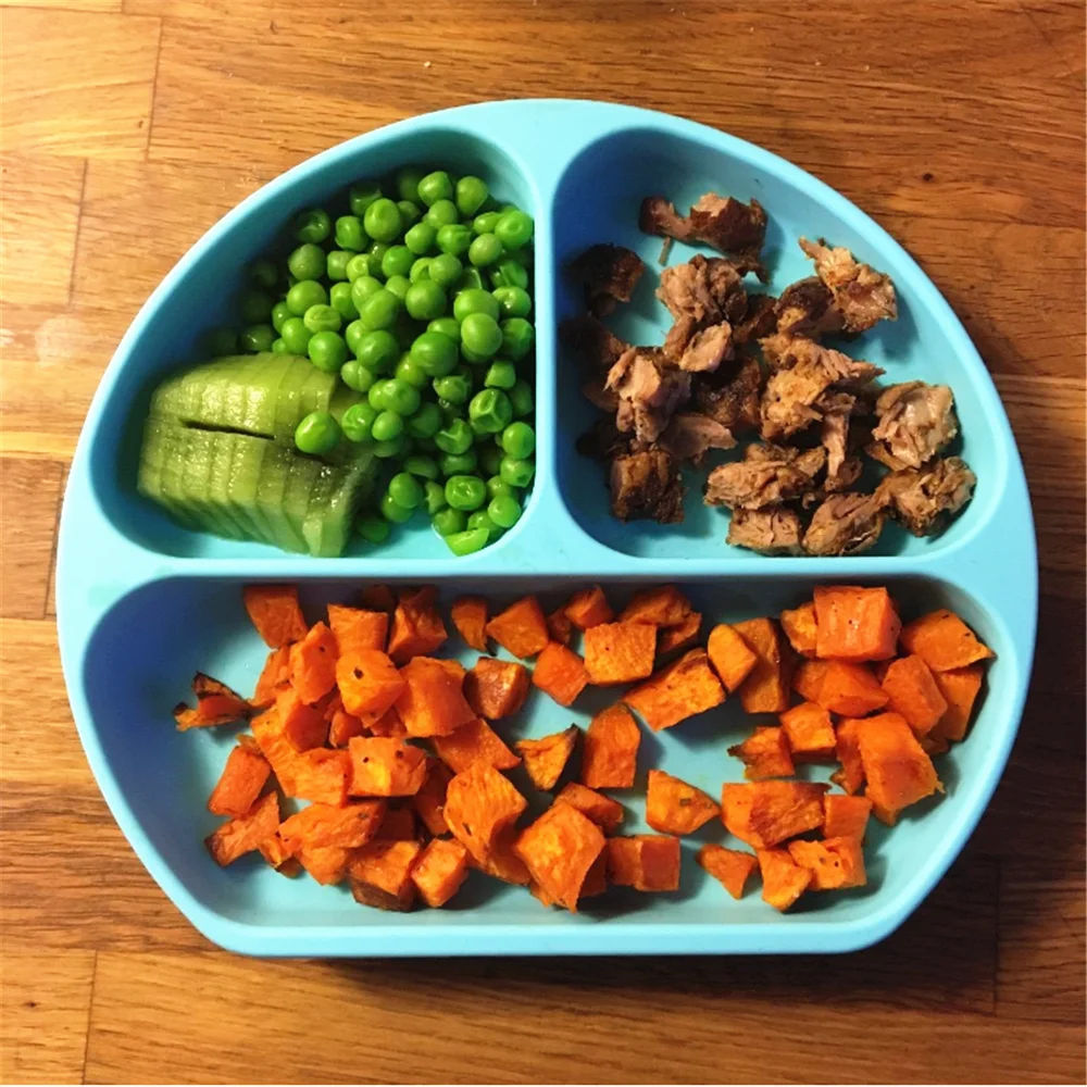 2021 детская небьющаяся самокормящаяся чаша с присоской для малышей набор посуды без бисфенола А разделенная силиконовая детская тарелка