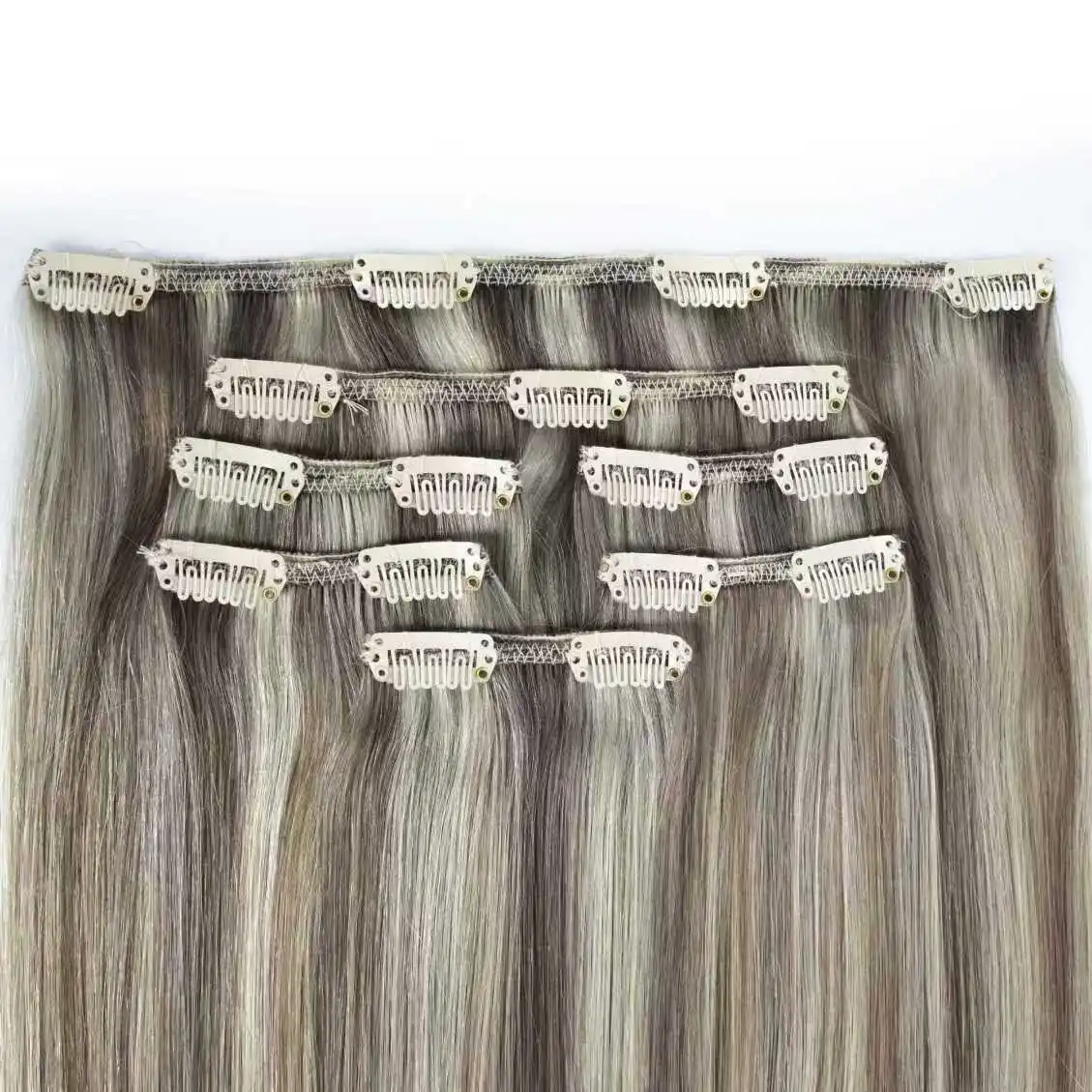 100% Human Clip in Human Hair Extension Indian Virgin Remy Hair Invisible Clip in Hair Extension