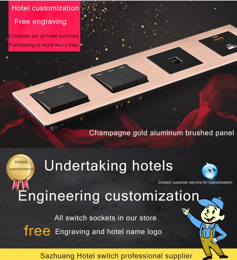 Customized Control Switch Panel for Hotel Bedside Table