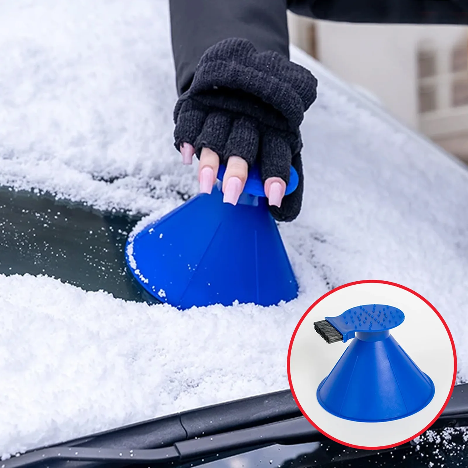 Car Snow Scraper Remover Tools Scrape Windshield Ice Scraper Winter Funnel 