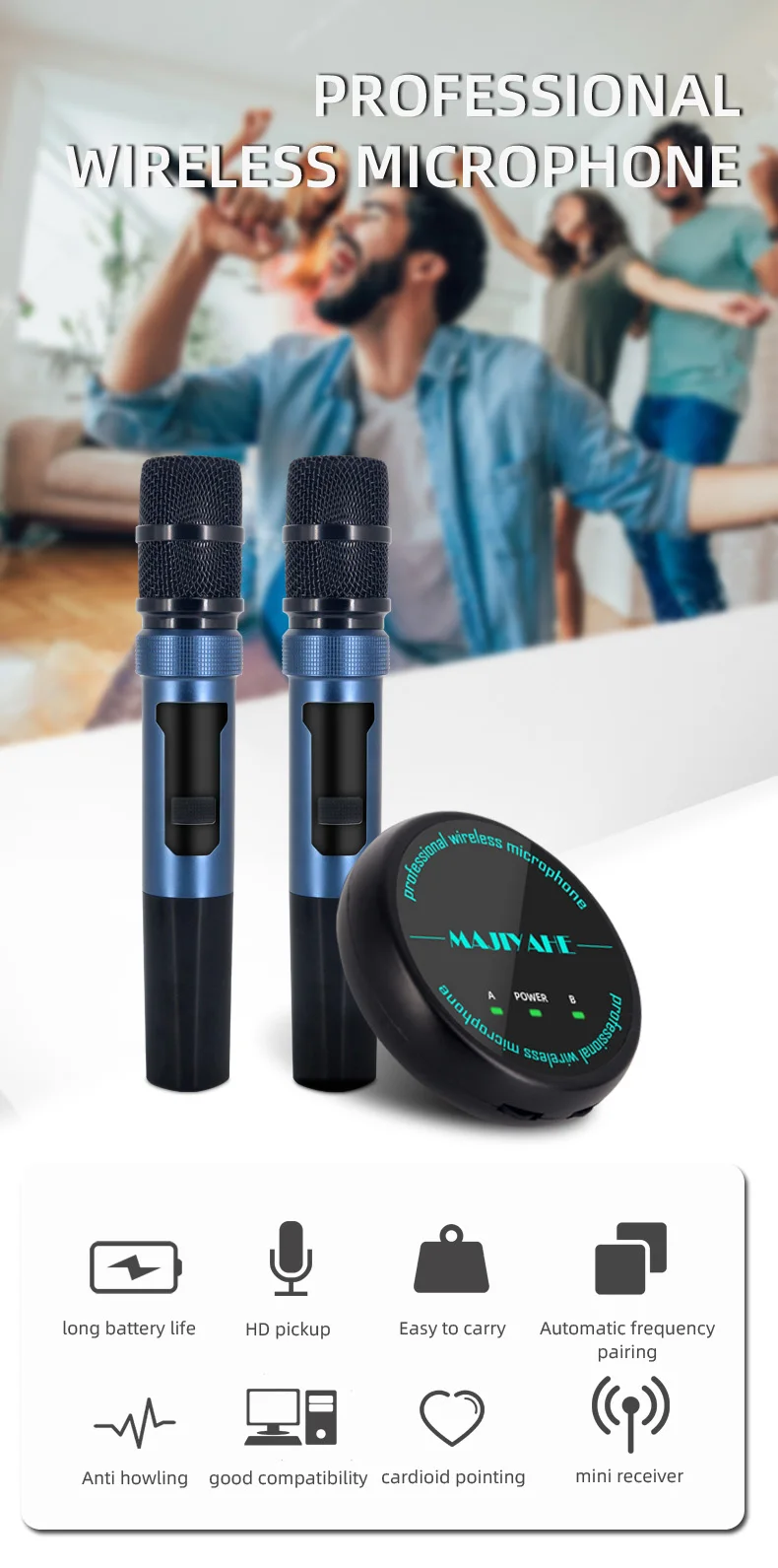 New Design Professional Wireless Microphone For Home Karaoke Speech