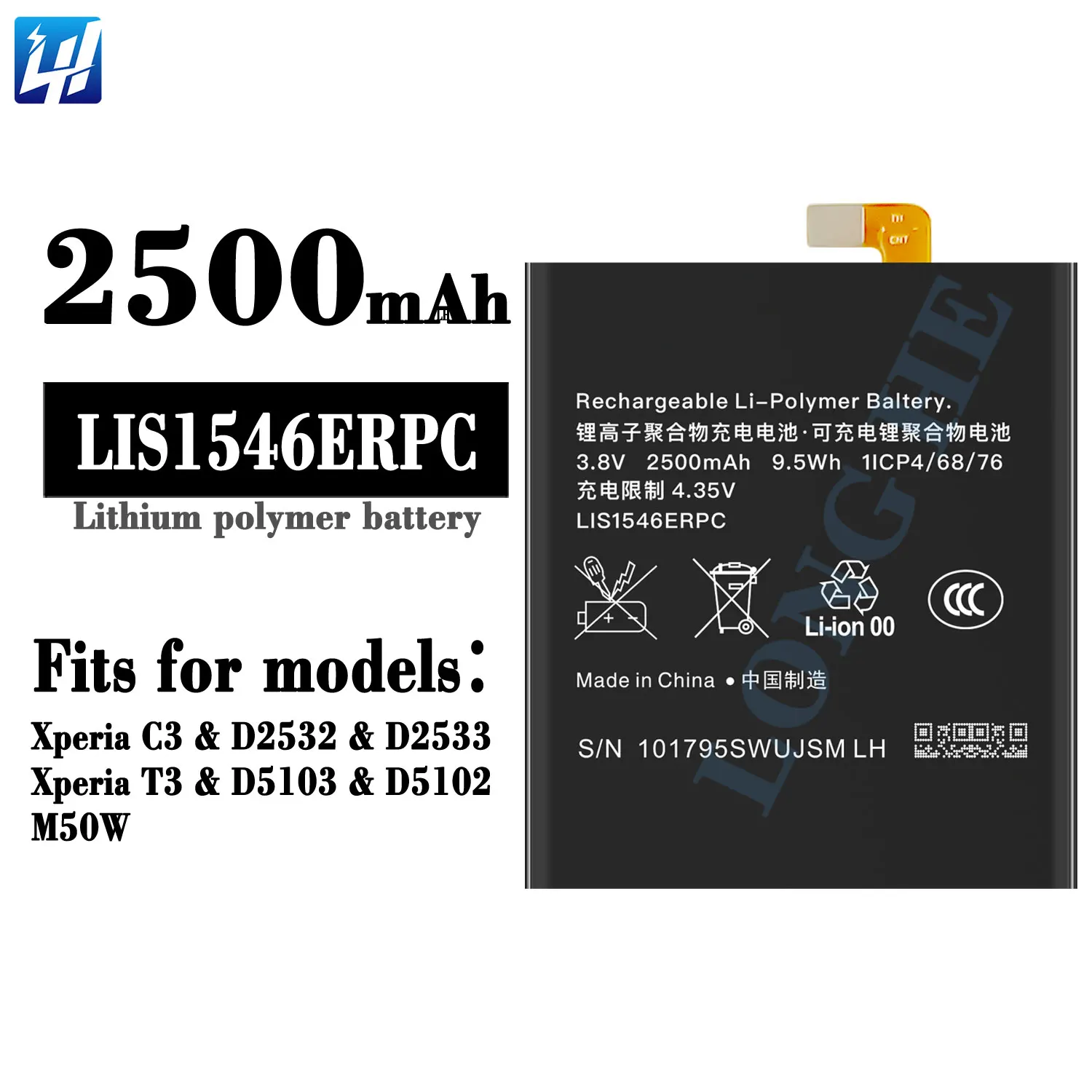 Sony Batteria originale LIS1546ERPC 1278-2168 per XPERIA C3 DUAL T3 2500mAh Pila Sony Batteria originale LIS1546ERPC 1278-2168 per XPERIA C3 DUAL T3 2500mAh Pila