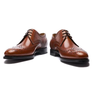 Custom Goodyear Welted Anti-Odour Derby Shoes Men's Italian Business  Casual Genuine Leather Dress Shoes Vintage Style