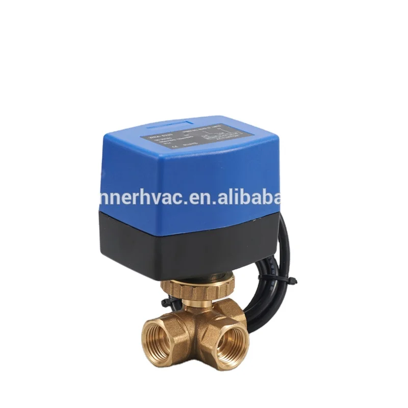 230VAC electric actuator dn15 motor operating 3-way float control brass ball valve