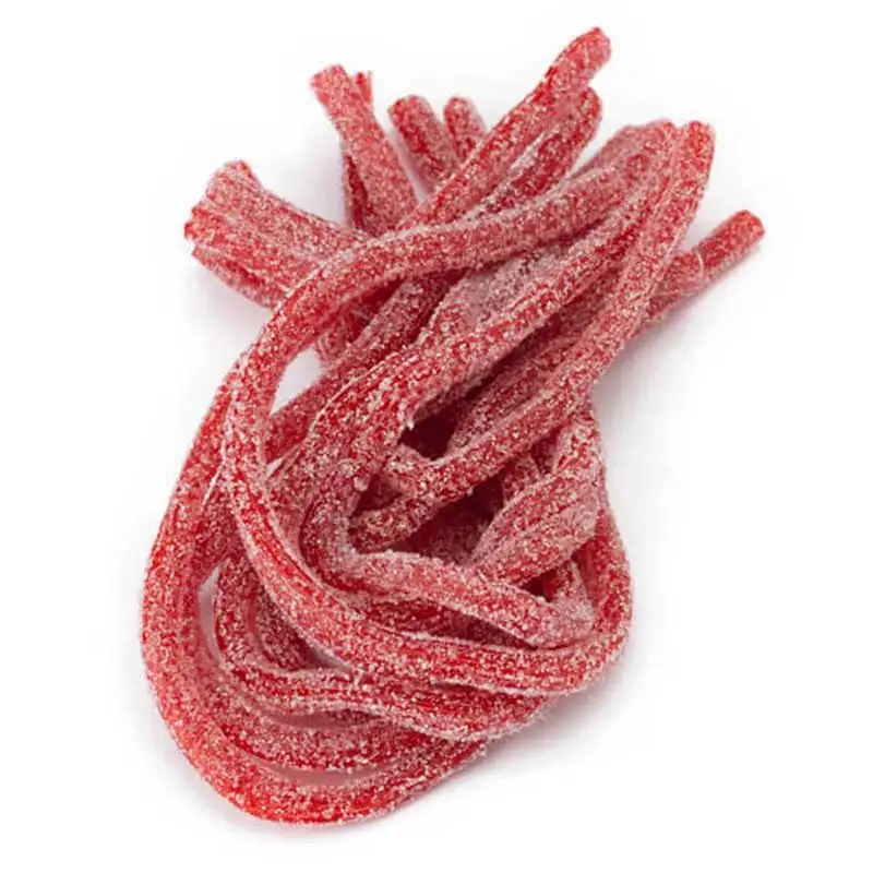 Halal Bulk Fruity Sour Candy Strips Powder Cc Stick Gummy Candy Belts Chewy Candies