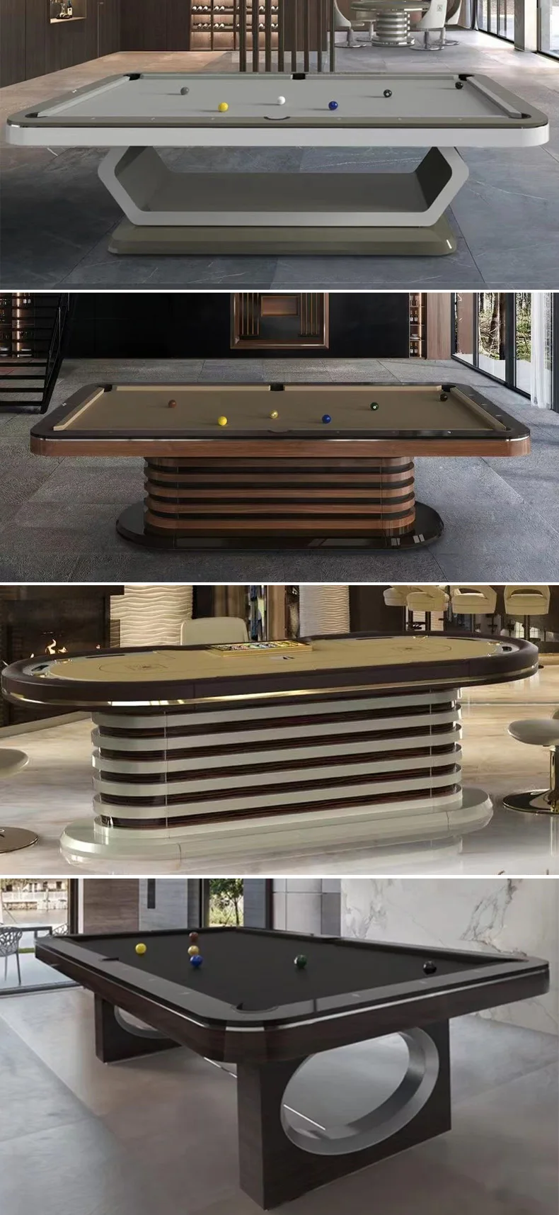 High Quality Billiards Designs Slate Bed Pool Billiard Table For Sale