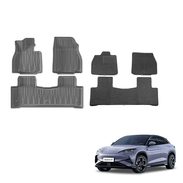 Высококачественные автомобильные коврики для BYD Sealion7 EV, водонепроницаемые, нескользящие коврики для левостороннего руля, ТЭП подложка, без запаха, 3D коврики для пола