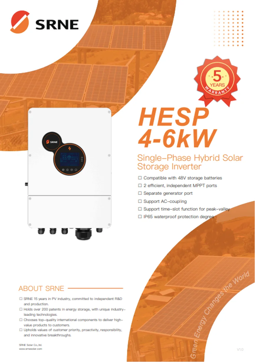 Off Grid Solar Inverter 8KW 48V 230V - SRNE Hybrid Inverter