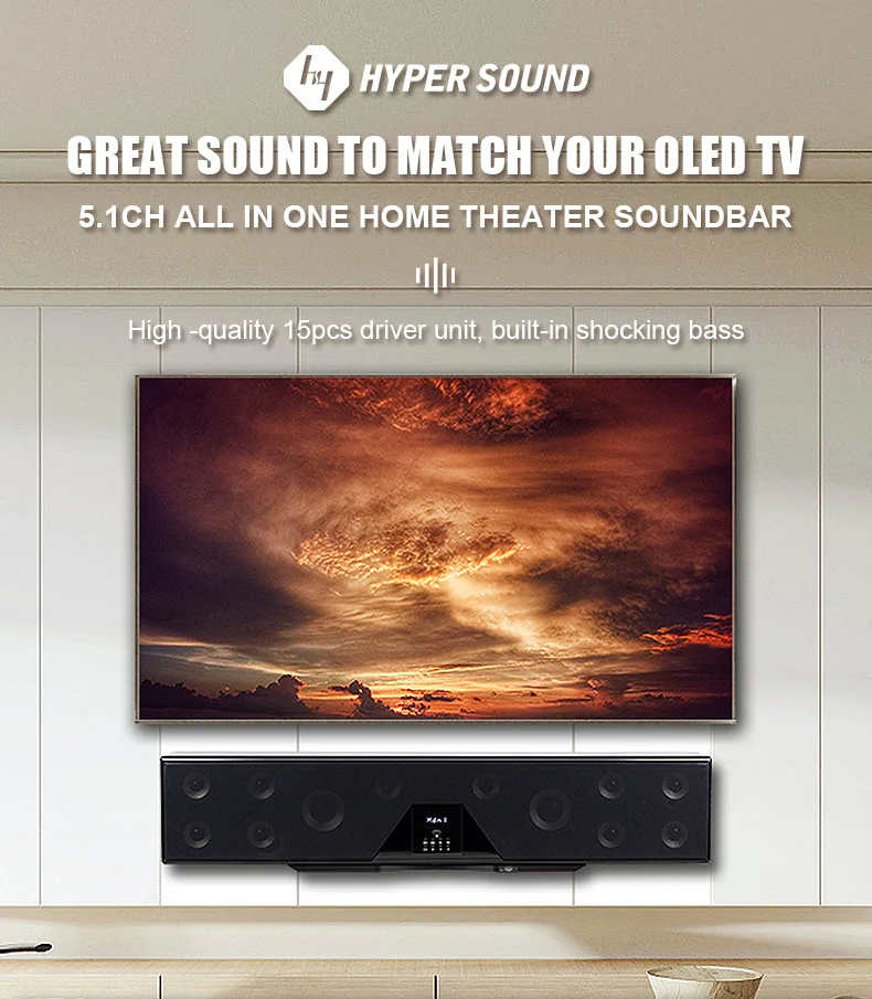 Professional Speakers 5.1ch Home Theater Sound Bar