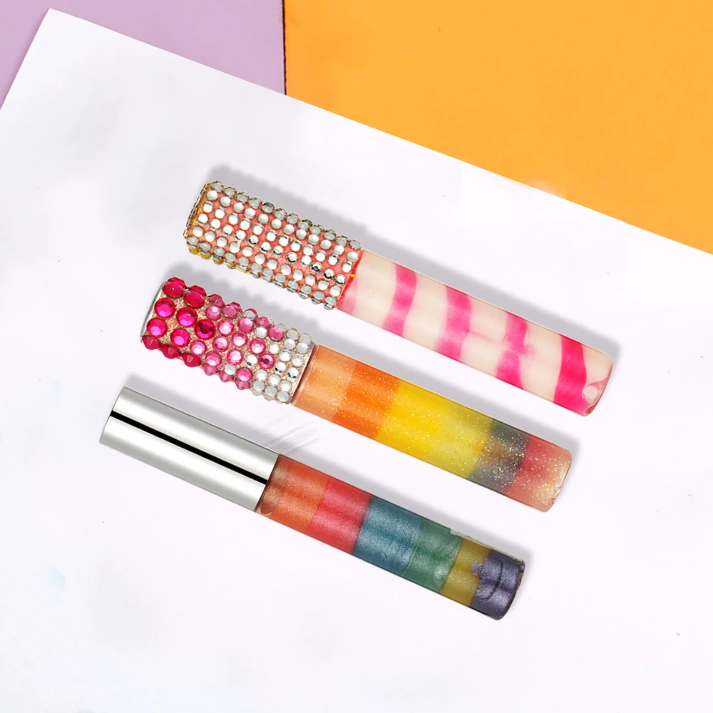 M&u Diamond Lip Swirl Lip Gloss Holographic Custom Logo Hot Stamp