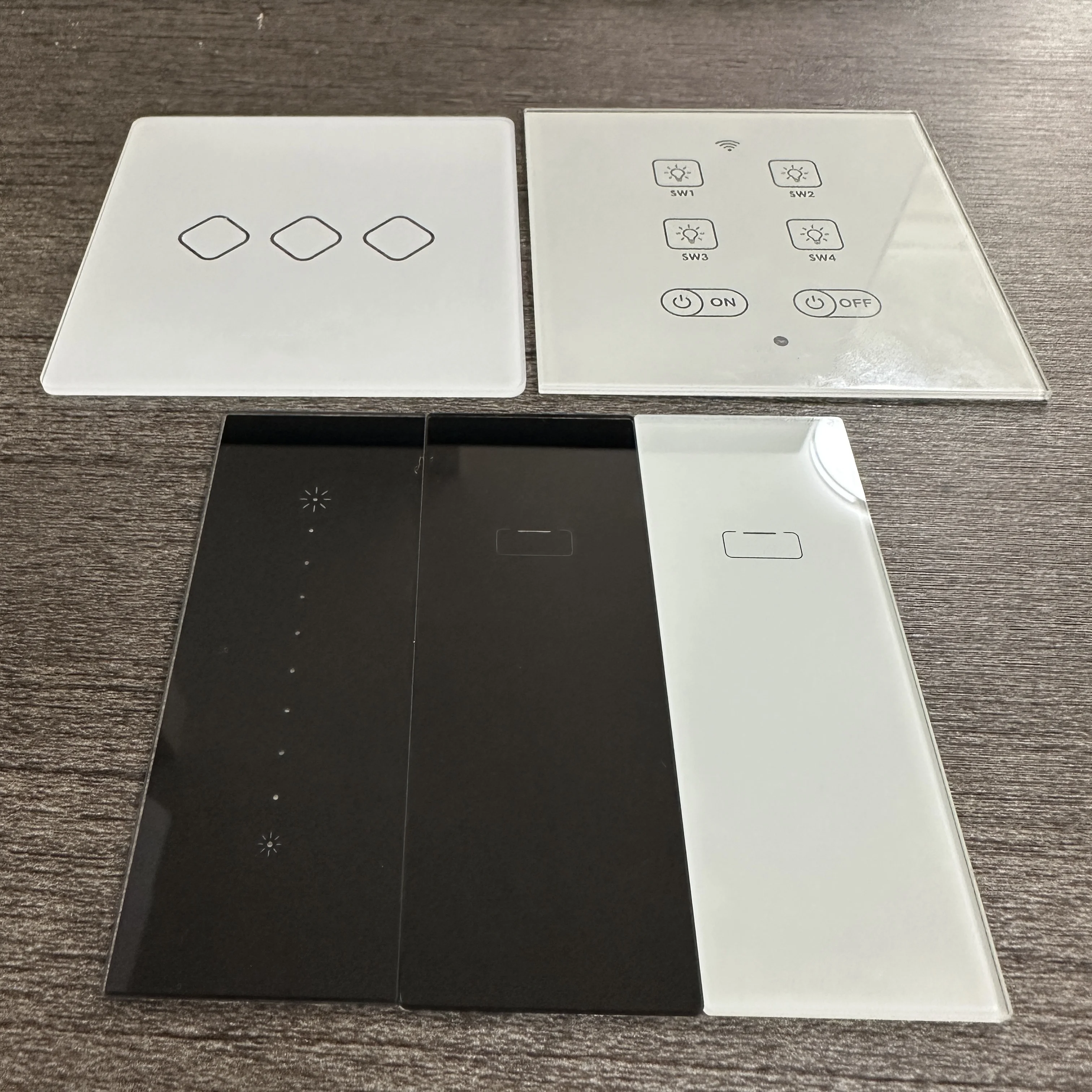Custom Light Switch Tinting Tempered Glass Cover for 1 Gang 2 Gang 3 Gang Light Touch Smart Switch Panel