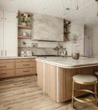 Artisan Custom Luxury Cabinet Design White Oak Kitchen With Taj Mahal Quartzite