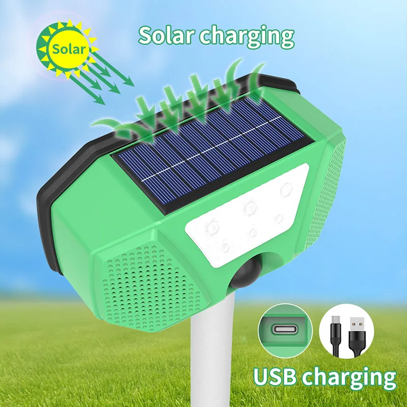 Saijzek New 360 Outdoor Solar Powered Ultrasonic Smart Animal Repellent Deer/Cat/Monkey/Wild Pig/Bird Repeller supplier