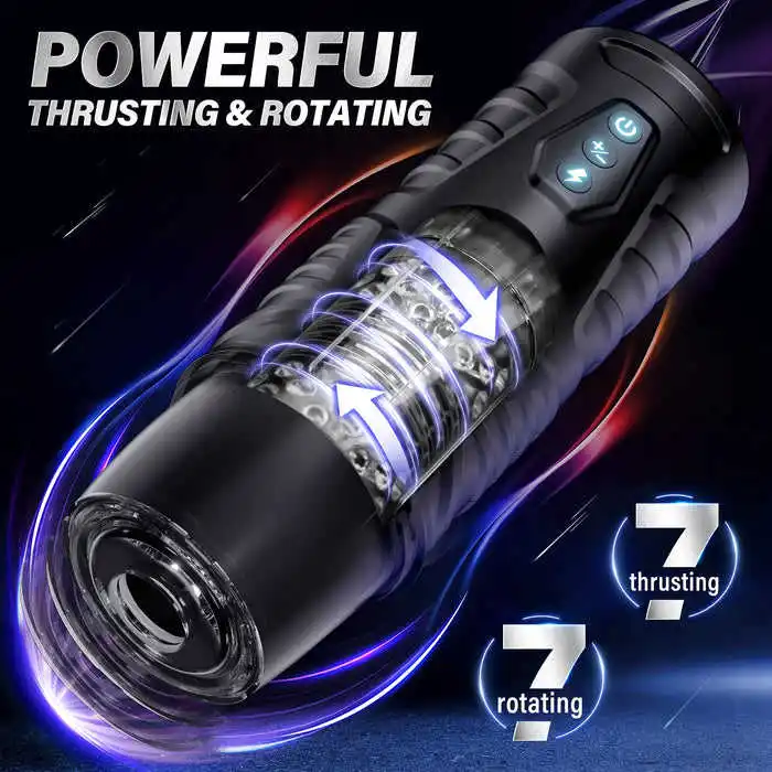 New Automatic Male Masturbator Cup with 7-Frequency Thrusting 360 Degrees Rotating Penis Massager  Machine Sex Toys for Men