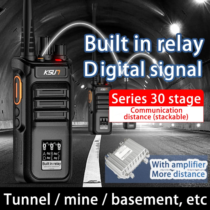KSUT RL30 Walkie-talkie Transceiver Portable Long Range Relay Function Two Way Radios Repeater Walkie Talkie for Mine Tunnel