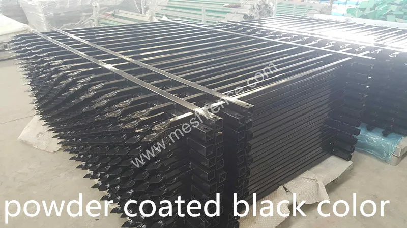 Cheap Commercial Welded Wrought Iron Gate Grill Fencing with Spear Ring Top for Garden Outdoor Trellis & Fence