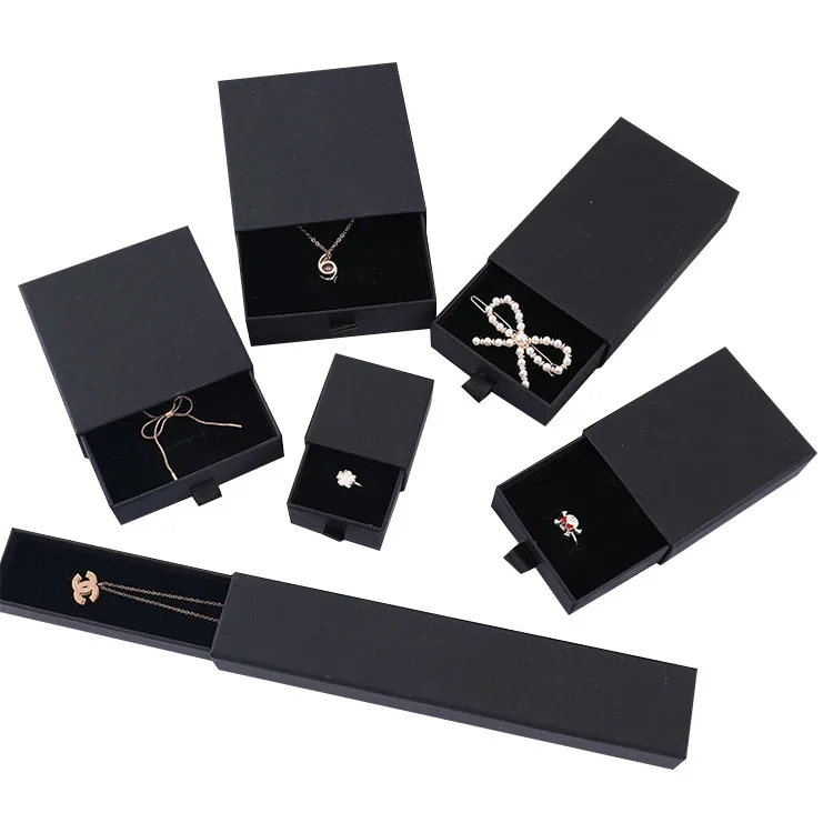 Custom Logo Cardboard Jewelry Gift Box Necklace Drawing Box Package