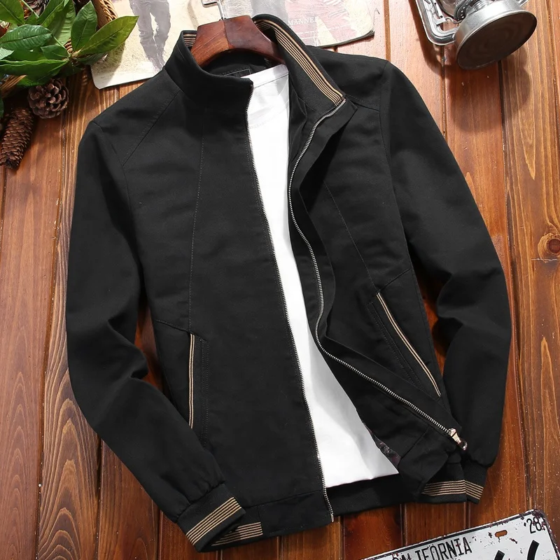 Men's Bomber Jacket Men's Washed Cotton Casual Casual Coat Autumn_voghion.com