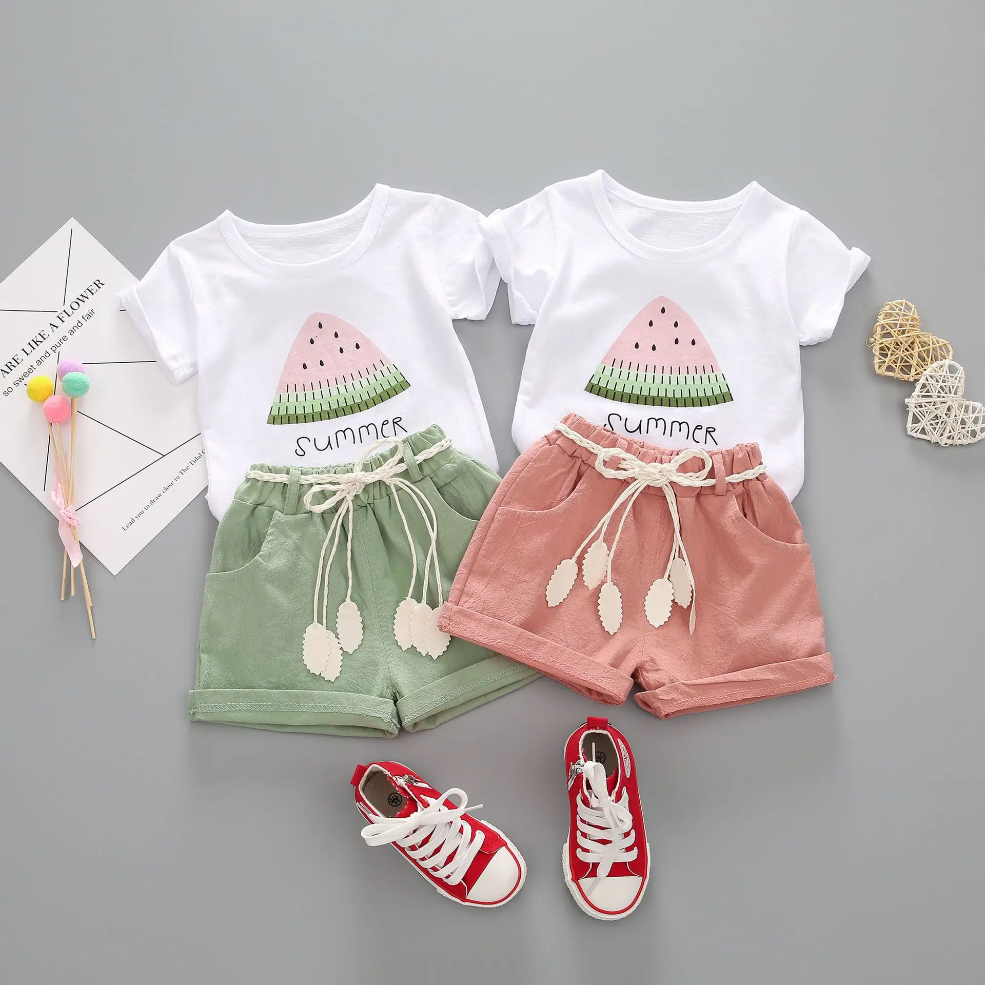 Children Girl S Summer Boutique Clothing Sets Cute Cartoon Watermelon Print Kids Girls Clothes Buy Girls Summer Sets Girl S Sets Girls Boutique Sets Product On Alibaba Com