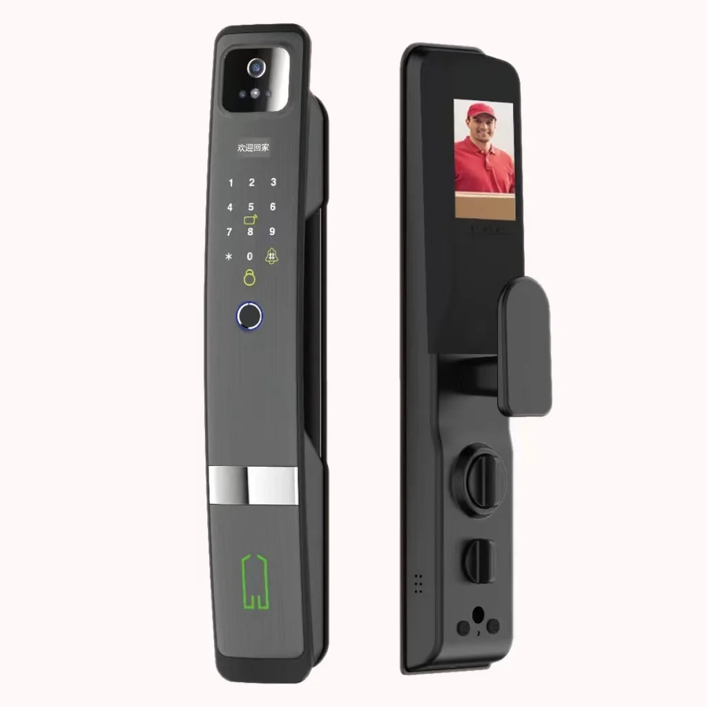 Qleung S924Max Digital Smart Door Lock 10 Language 3D Face ID Tuya Wifi App Home Doorlock Biometric Fingerprint with HD Camera