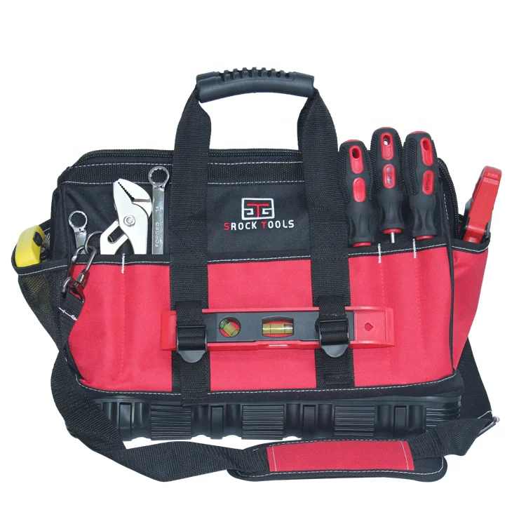 16 inch polyester electrician hot sale tool bag with rubber bottom