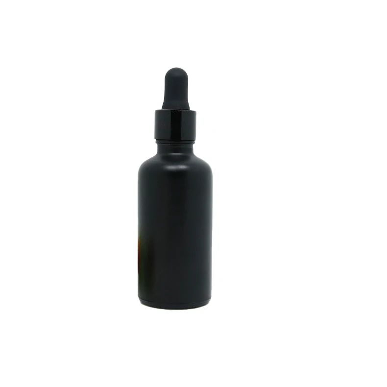 product black 100ml glass essential oil dropper bottle screen printing diffuser cream facial cleanser face cream packaging-0