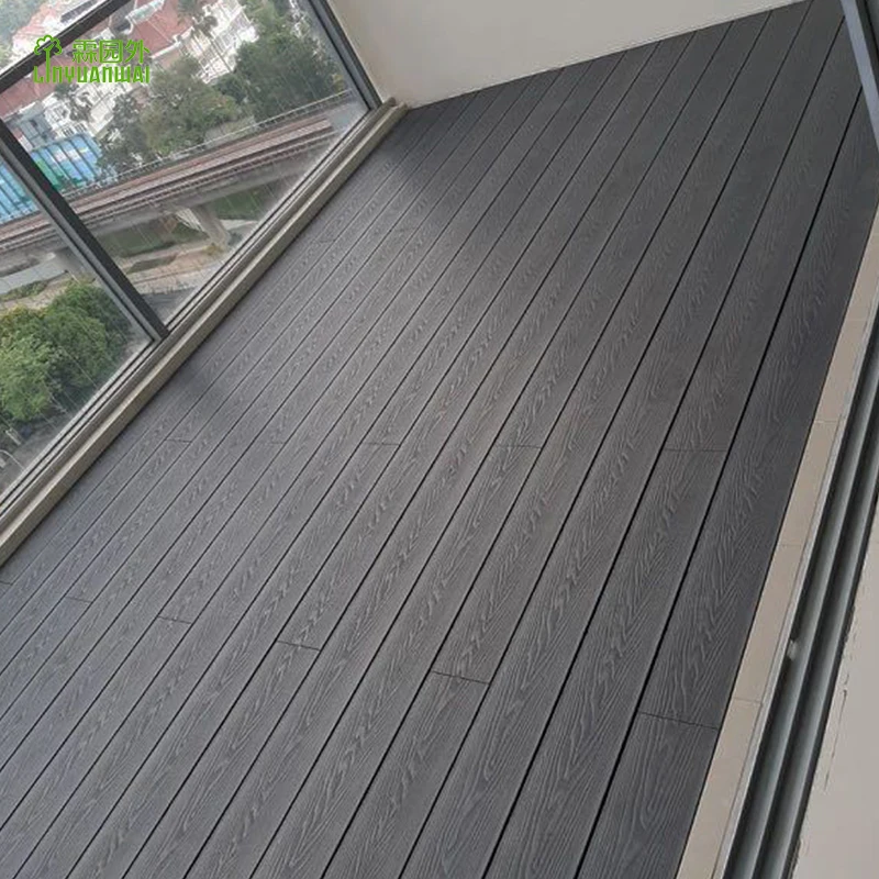 WPC Composite Decking Grain Surface Waterproof Floor Deck Grain Wood Composite Decking for Outdoor