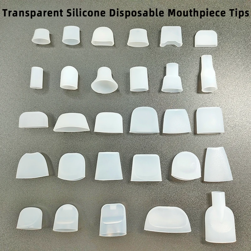 Transparent Silicone Disposable Mouthpiece Tips One Time Testing Drip