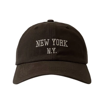 NEW YORK Sporty Fashion Outside Custom 6 Panel Tan Dad Trucker Cap Embroidery LOGO Baseball Cap
