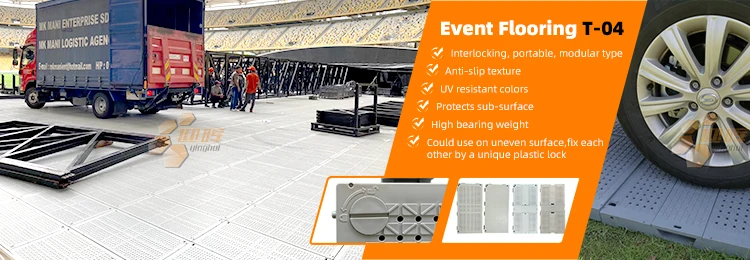 Antislip Interlocking Temporary Flooring Heavy Vehicle Garage Plastic Event Deck Flooring