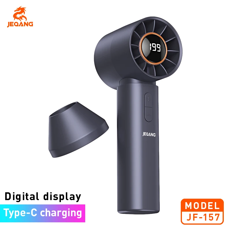 JF-157 199-Speed Portable Mini Turbo Fan New Digital Display Small Desktop Fan for Home Office Cross-Border Consumer Electronics
