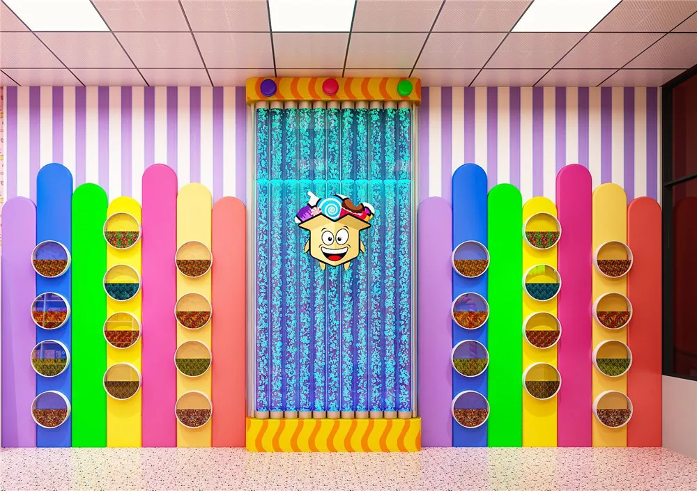 Custom Colorful Confectionery Display Rack Shelf Bespoke Sweets Store Interior Design Modern Candy Shop Decorations
