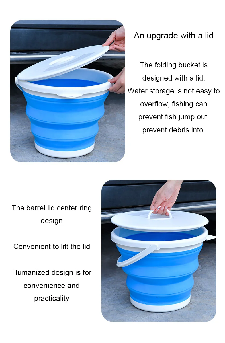 5l 10l Collapsible Foldable Plastic Bucket Camping Foldable Water ...