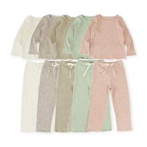 Fall Kids Girl Clothing Set Long Sleeve and Full Pant Two Piece Lounge Set