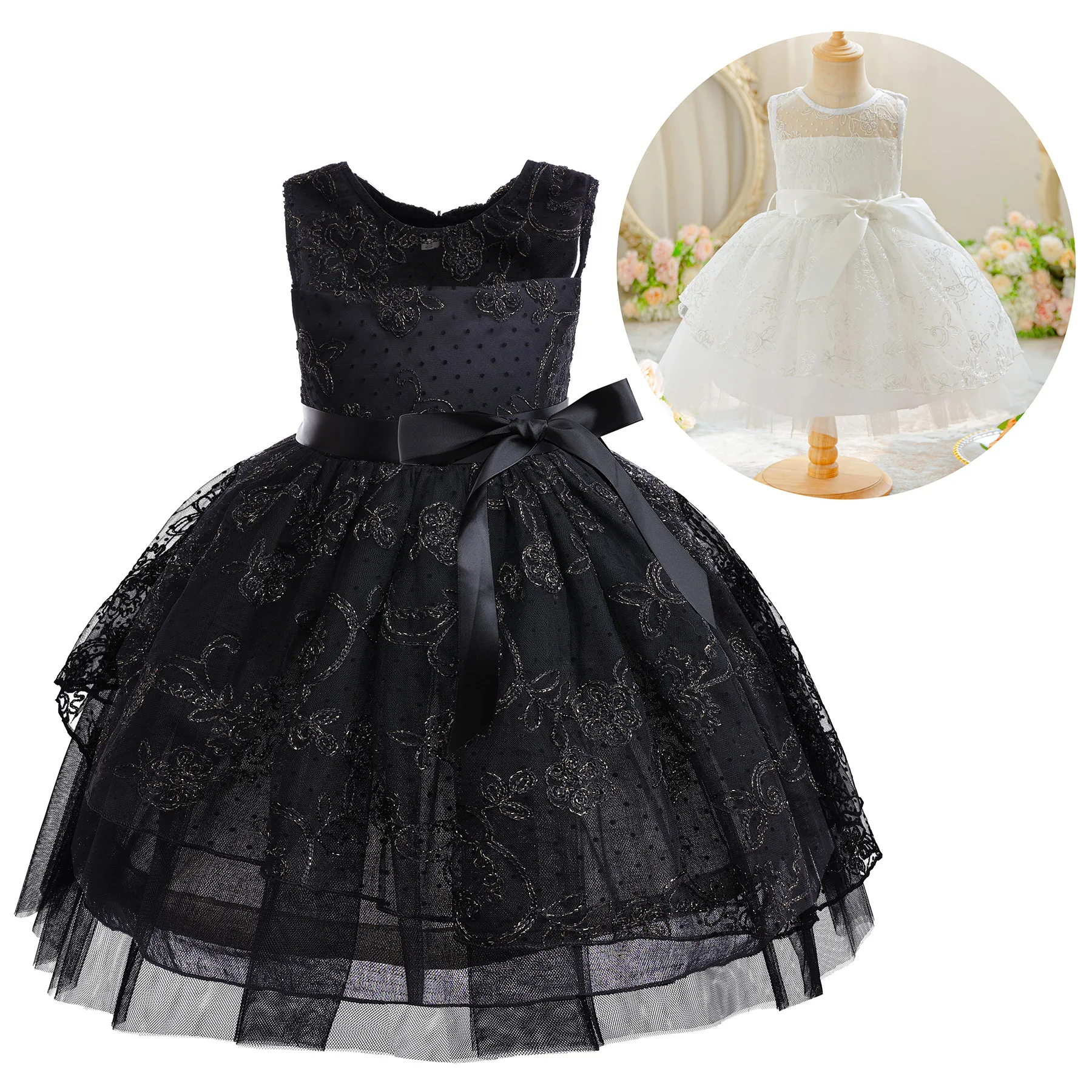 black formal dress mermaid Pink Little Princess Gowns,Junior Formal Special Occasion Gown,GPD0052 main image 1