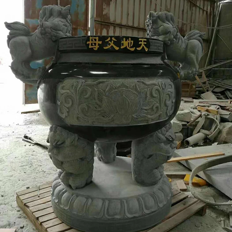 中国仏教寺院卸売 天然花崗岩製 大型龍香炉 香炉と香炉台 KOURO XIANG