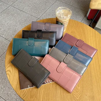 new arrival fashion woven leather wallet lambskin genuine leather wallet women leather wallet