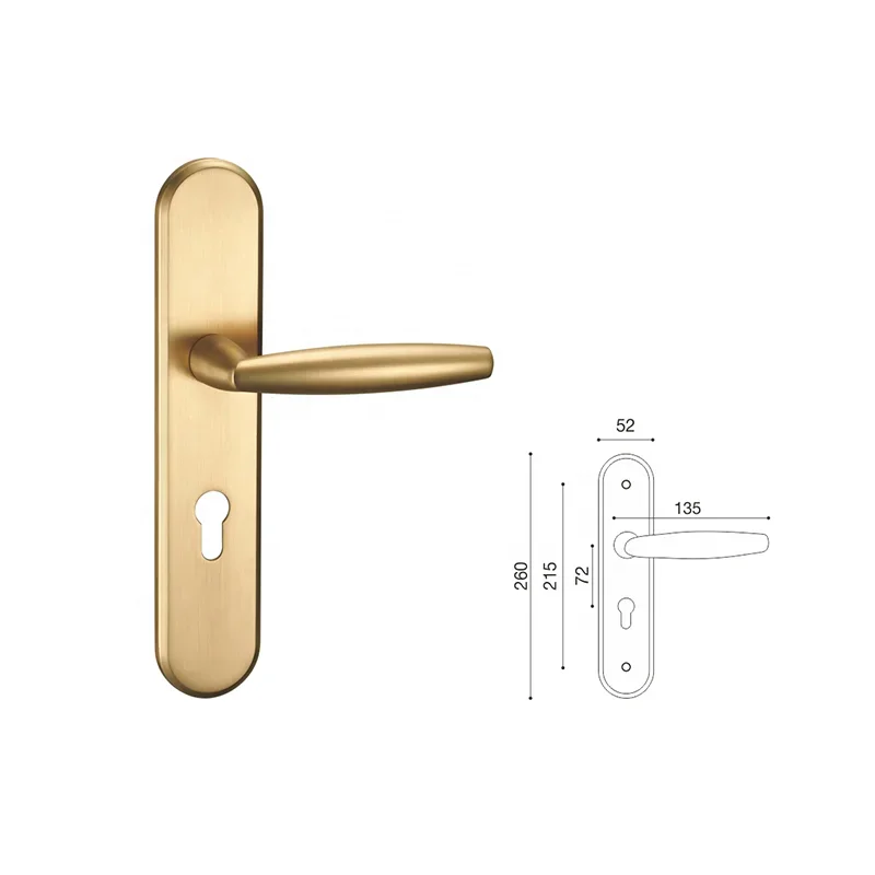 Fancy Door Handle on Plate for Interior Doors ZP02-093Z