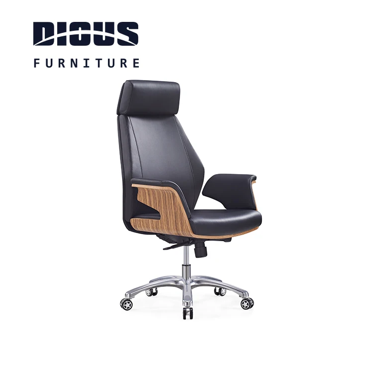 Dious comfortable popular office chair 150kg wooden armrest chair