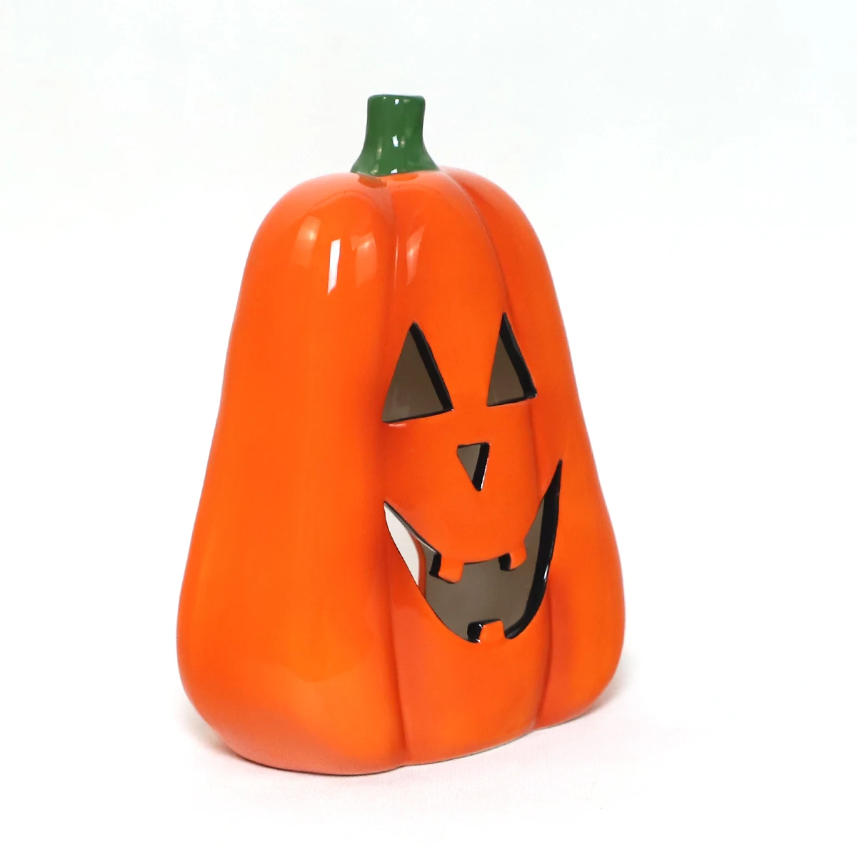 New Design Led  Light Up Ceramic Pumpkin Lamp Ornaments Hollow Out  Pumpkin Decoration