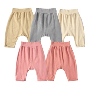 Baby Clothes Wholesale Plant Dye Natural Dye 100% Cotton Bloomers High Waisted Belly Baby Pants