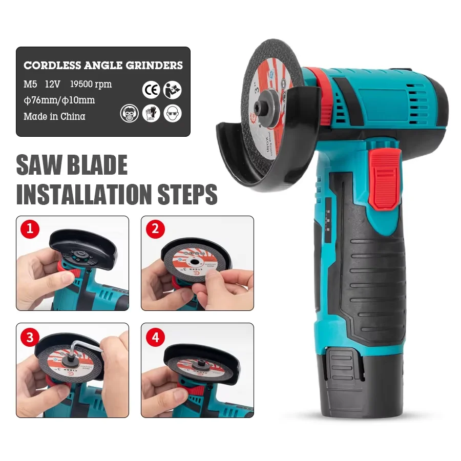 12v Mini 3 Inch Lithium-Ion Hand-held Cutting Polishing Machine Cross-Border Exclusive for Small Household Slide Battery