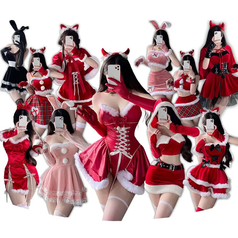 Multiple Types Christmas Outfits for Women Sexy Santa Costume Red