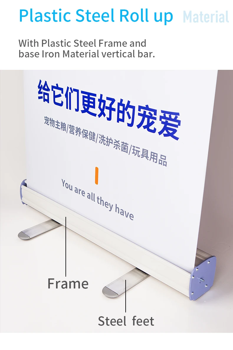 Hot selling expo roll up standing display small big promotional stands exhibition retractable banner stand