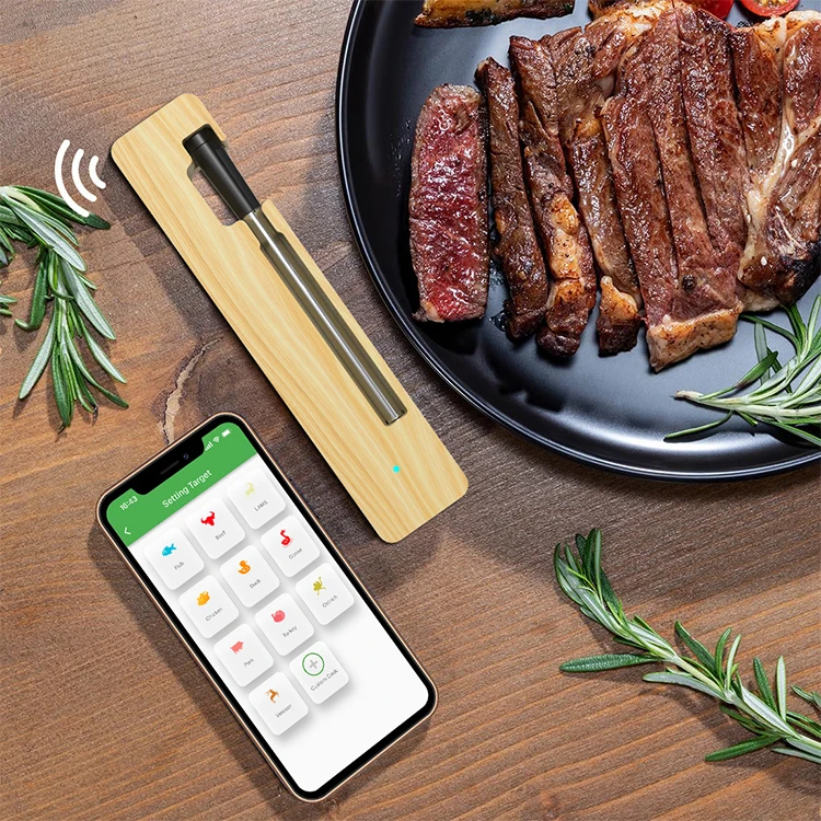 Long Range Wireless Smart Meat Oven Grill Kitchen Thermometer With Blue ...