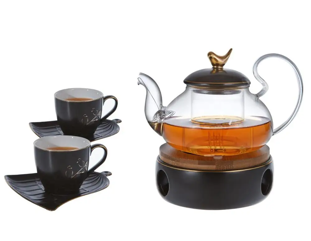 Hot Sale 600m New Elegant Morden Home Decorative Arabic Glass Teapot With Ceramic Cup Set Buy Glass Teapot And Glass Warmer And Ceramic Cup Set Teapot Ss Infuser Directly Fire Borosilicate Glass